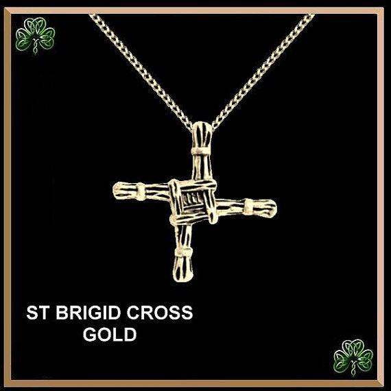 Two Tone Gold St Brigids Cross Necklace - Solvar Irish Jewellery